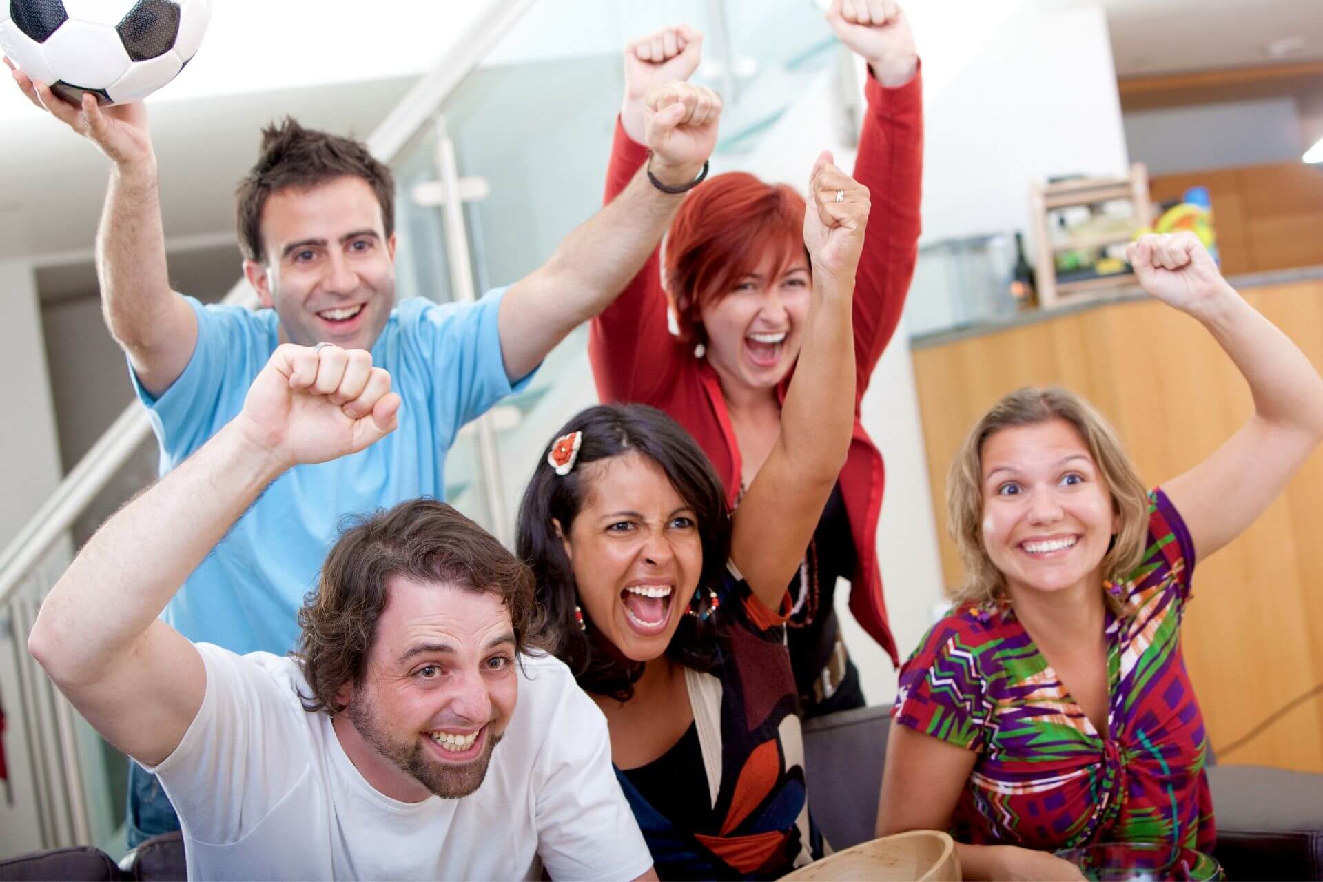 Group watching Football.